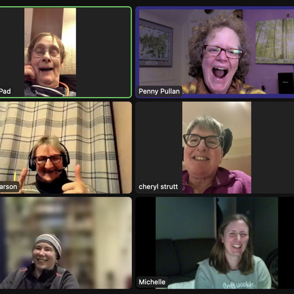A screen shot of a bible study group meeting on zoom
